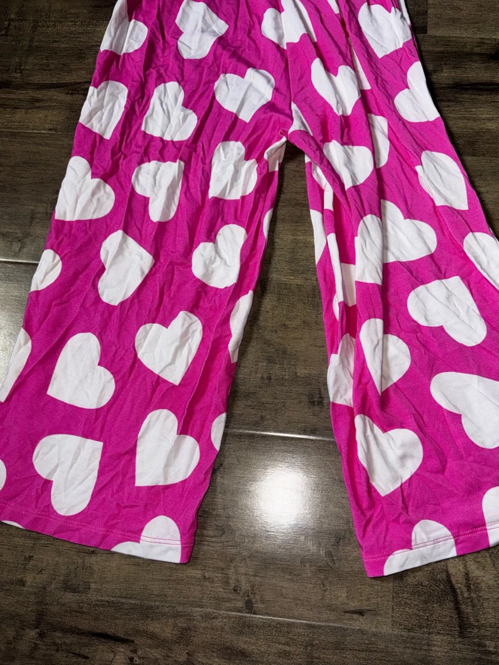 Bums & Roses 3T Hot Pink Hearts Flare Leg Romper Bamboo Retired Drop